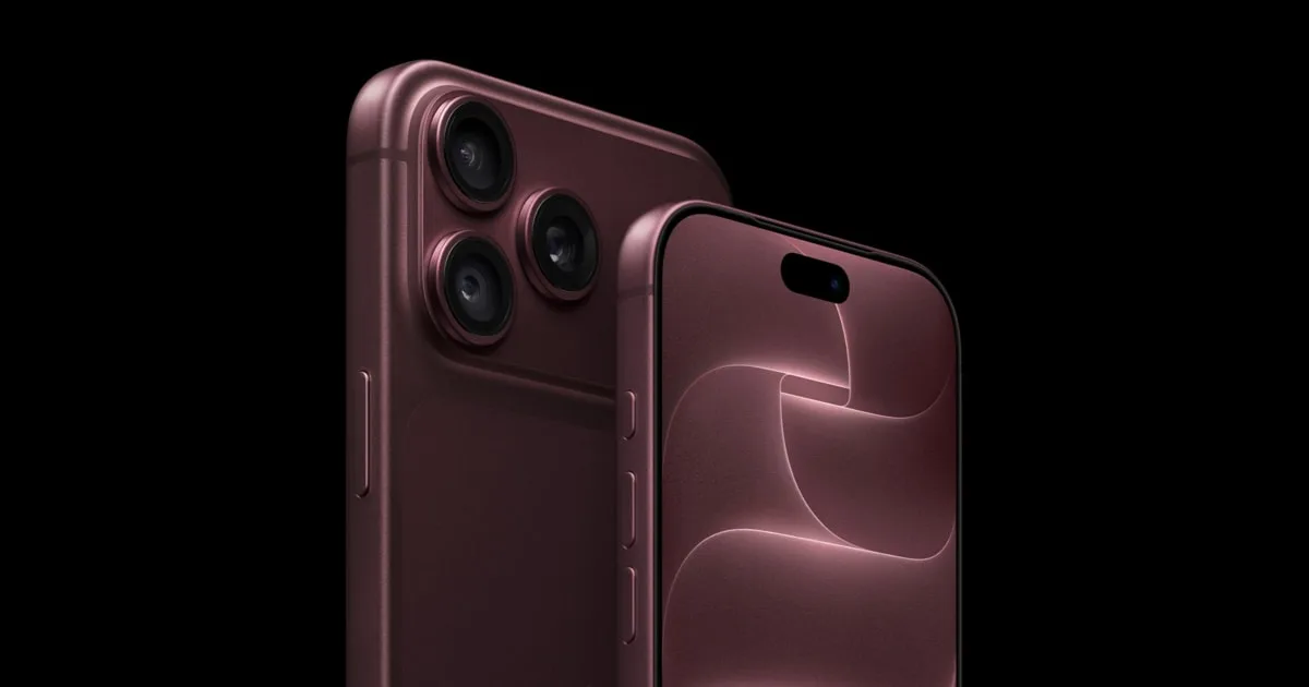 Apple’s burgundy iPhone 18 Pro and iPhone 18 Pro Max shown from the front and rear.